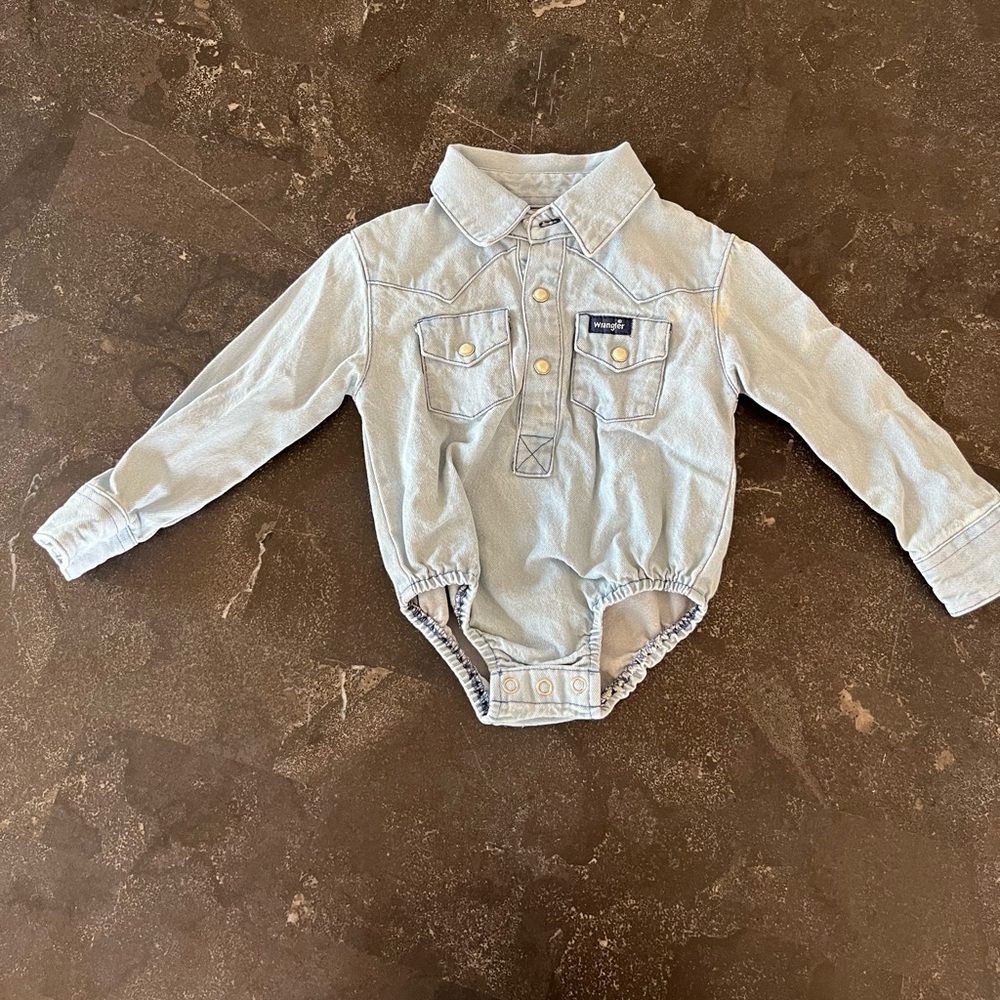 Wrangler denim baby onsie size 3-6 months